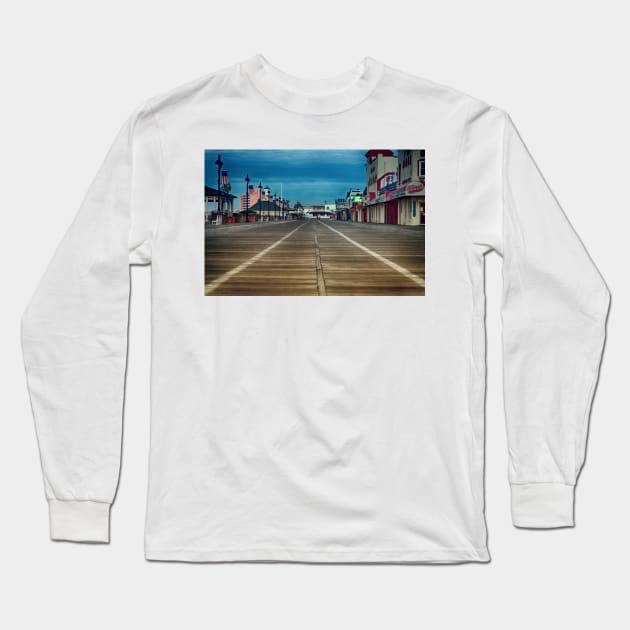 The Boardwalk Ocean City New Jersey Long Sleeve T-Shirt by JimDeFazioPhotography